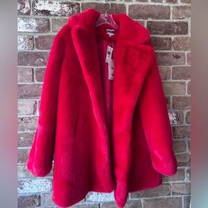 Apparis SCARLETT RED FAUX FUR coat. SIZE XXL. NEW WITH TAGS. Perfect condition.